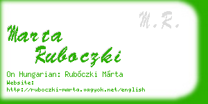 marta ruboczki business card