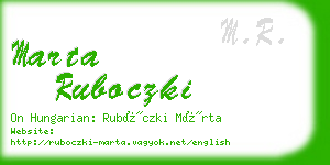 marta ruboczki business card